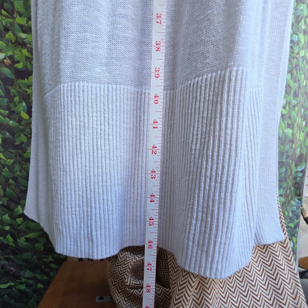 Banana Republic White Ramie Rayon Open Front Duster Cardigan Sweater Mens M - Picture 6 of 12